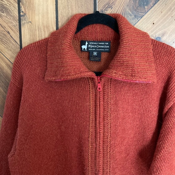 100% Alpaca ALPACA CONNECTION Zip Pocket Cardigan Sweater Jacket - Picture 9 of 12